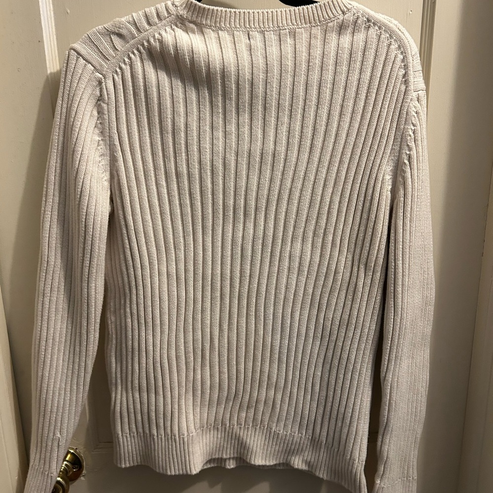 Banana Republic Cream Fisherman Cable Knit Sweater Womens M - Picture 5 of 5